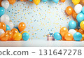 Theme party scene with festive decorations 131647278