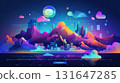 Vibrant ai landscape background 131647285
