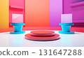 Vibrantly colored 3d podiums 131647288