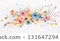 Whimsical watercolor splatters in a joyful arrangement 131647294
