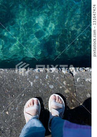 腳下的風景俯瞰清澈的大海 131647474