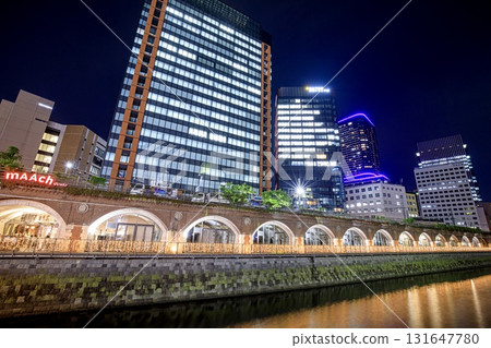 Night view of the former Manseibashi Station site in Tokyo Night view of the former Manseibashi Station site in Tokyo 131647780