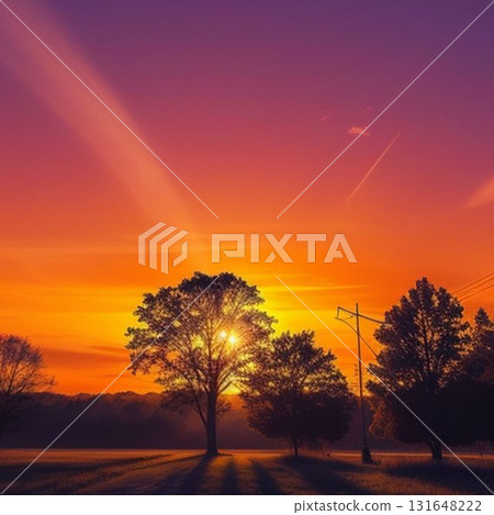 A tree dyed in the sunset A tree dyed in the sunset 131648222