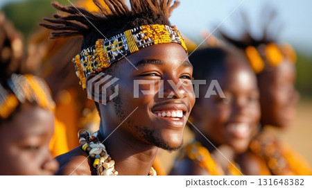 Joyful and Vibrant Traditional African Dance Performance with Colorful Costumes Headdresses and a Sense of and of Cultural Heritage Joyful and Vibrant Traditional African Dance Performance with Colorful Costumes Headdresses and a Sense of and of Cultural Heritage 131648382