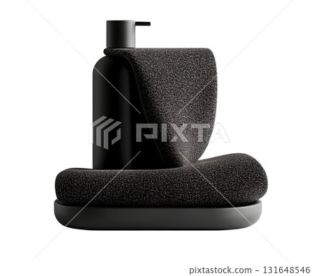 A sleek minimalist black pedestal with a textured cylindrical design serving as a modern platform for displaying objects or artwork A sleek minimalist black pedestal with a textured cylindrical design serving as a modern platform for displaying objects or artwork 131648546
