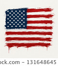 Grunge Painted American Flag 131648645