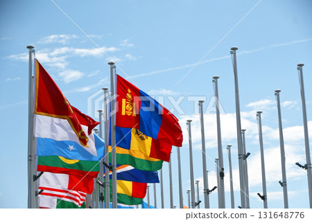 International flags at the Expo site 131648776