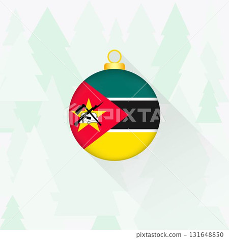 Mozambique National Flag Christmas Decoration. 131648850