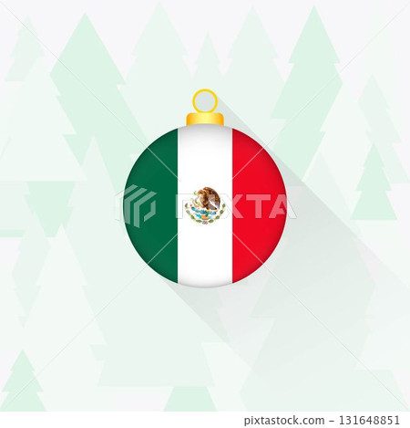 Mexico National Flag Christmas Decoration. 131648851