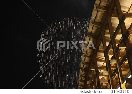 Osaka Expo 2025 scenery: Night view of the large roof ring 131648968