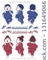 An overweight person jogging to improve metabolic syndrome 131649066