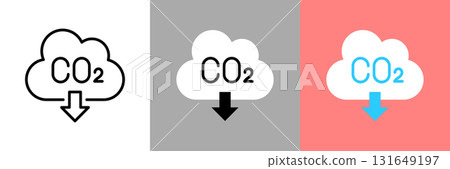 CO2 reduction color and monochrome icon set CO2 reduction color and monochrome icon set 131649197