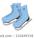 Winter sports shoe pair for ice skating competition isolated 131649338