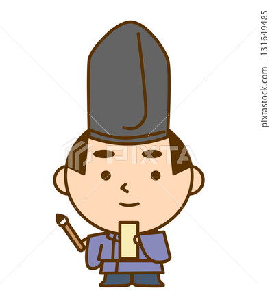 平安時代貴族創作和歌的插圖 - 可愛的日式人物素材 131649485