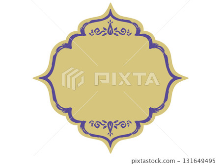 Ornamental Asian frame with luxurious ornamentation and hand-drawn rough brushstrokes. Ornamental Asian frame with luxurious ornamentation and hand-drawn rough brushstrokes. 131649495