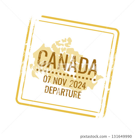 Canada travel destination scratched stamp 131649990