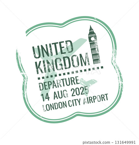 United Kingdom travel destination stamp 131649991