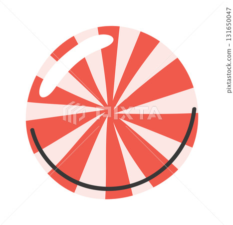Round caramel candy red stripes 131650047