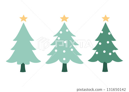 SEO Title: Stylized Christmas Tree Collection Vector. Modern and Abstract Winter Forest Icons. 131650142