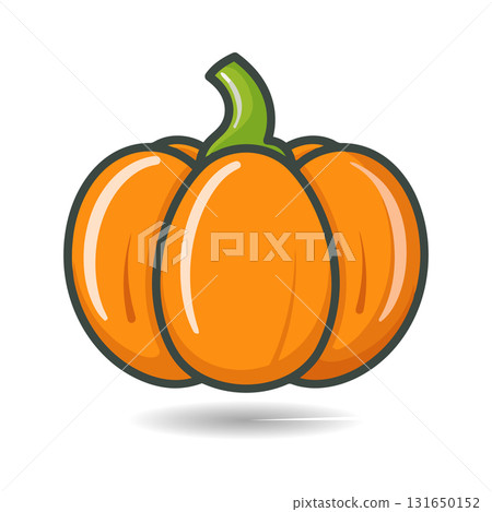 SEO Title: Orange Pumpkin Cartoon Icon Vector. Autumn Harvest and Halloween Vegetable. 131650152