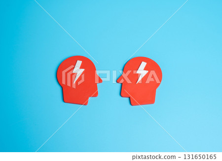 Dispute and conflict at its peak between people. Concept of confrontation, negotiation breakdown, and emotional escalation. Reflection of stress, leadership crisis, and communication failure. Dispute and conflict at its peak between people. Concept of confrontation, negotiation breakdown, and emotional escalation. Reflection of stress, leadership crisis, and communication failure. 131650165