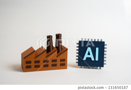 Implementing AI technologies in industry. Improving production productivity with new technological solutions. Concept of automation, digital transformation, innovation, and industrial efficiency. Implementing AI technologies in industry. Improving production productivity with new technological solutions. Concept of automation, digital transformation, innovation, and industrial efficiency. 131650187