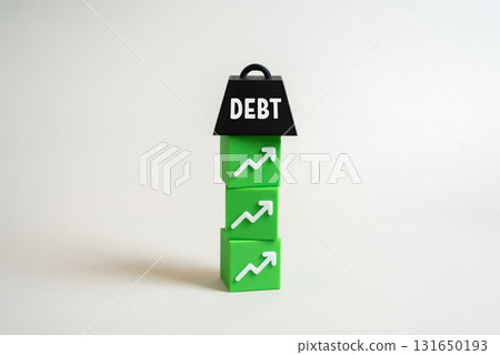 The high tax burden puts pressure on economic growth and investment. Concept of fiscal policy, government regulation, business challenges, and economic reform. Symbol of financial stress in enterprise 131650193