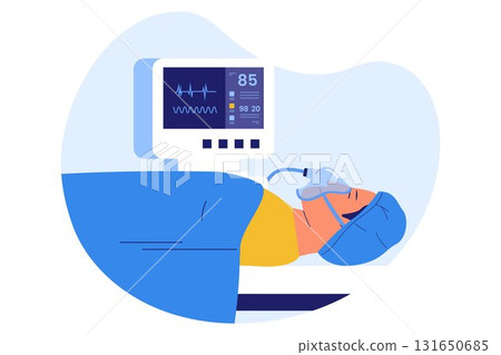 Illustration of Anesthesia and Patient Monitoring 131650685