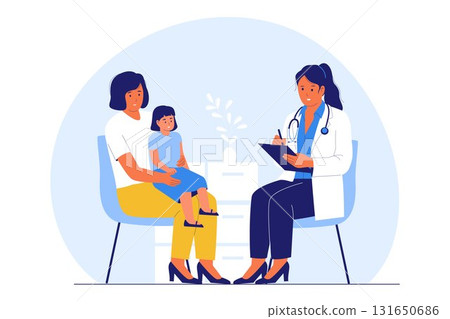 Illustration of Consultation with a Pediatrician 131650686