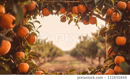 Persimmon field frame at dusk 131650848