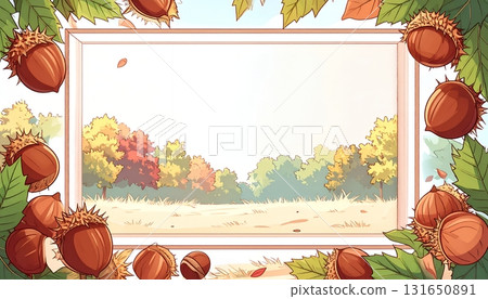 栗色框架與秋葉 | 利用空白的秋季設計 131650891