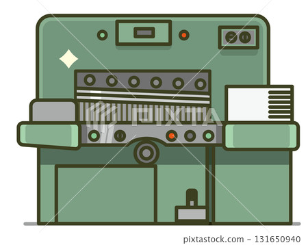 切紙機插圖（切紙機、切割機、印刷設備） 131650940