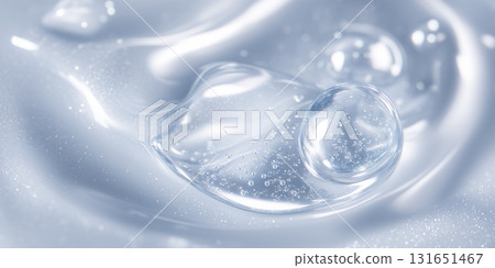 Moisture spheres wrapped in transparent gel, image of the texture of beauty serum 131651467