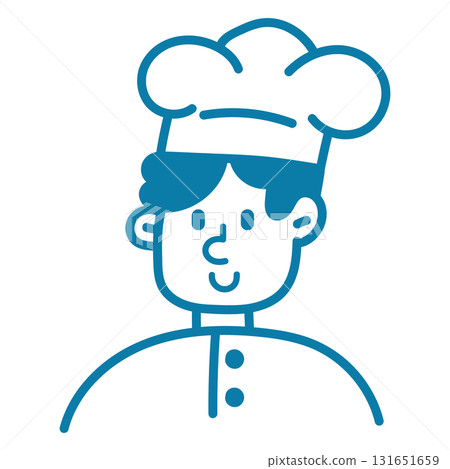Cartoon doodle line illustration of a male chef character. Hand drawn cooking concept with simple doodle line style. Perfect for culinary, restaurant, and food logo design themes. Cartoon doodle line illustration of a male chef character. Hand drawn cooking concept with simple doodle line style. Perfect for culinary, restaurant, and food logo design themes. 131651659