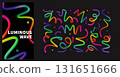 Colorful Abstract Design with Vibrant Gradient Shapes on Black Background 131651666