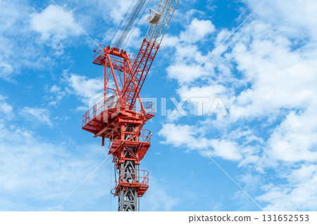Blue sky and tower crane Blue sky and tower crane 131652553