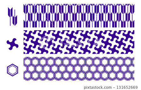 日本傳統圖案集，矢堀，千鳥格，玳瑁 131652669