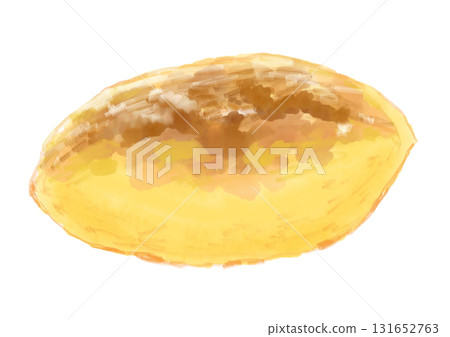 Hand-drawn watercolor illustration of a delicious, fluffy sweet potato 131652763