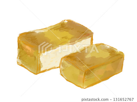 手繪水彩插圖的美味炸豆腐片 131652767