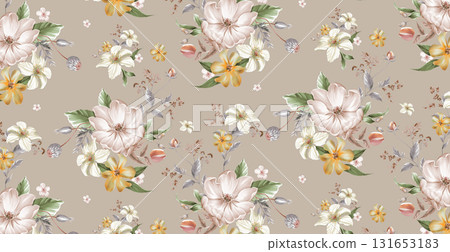 Assorted Handpainted Floral And Patterned Decorative Paper Collection 131653183