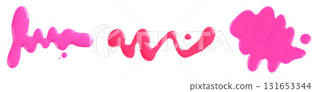 Set of spilled nail polish stains top view. Isolated on transparent background Set of spilled nail polish stains top view. Isolated on transparent background 131653344