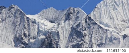 Detail of Gangchenpo mountain in  Nepal. 131653400