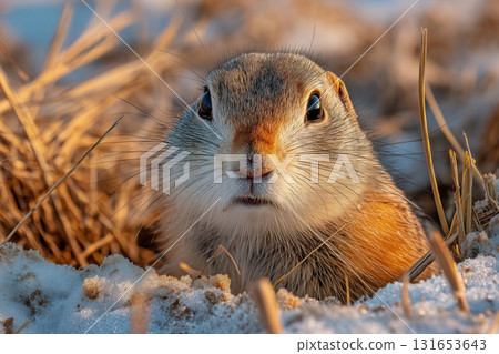 Groundhog delights in fresh grass during a sunny spring afternoon Groundhog delights in fresh grass during a sunny spring afternoon 131653643