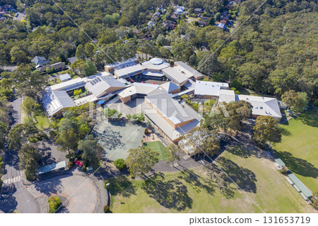 Aerial view of Winmalee High School in the Blue Mountains 131653719