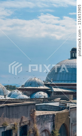 Istanbul, Turkey. Scenic view of the Bosphorus Strait with city view in the background. Urban skyline and city life. 131653905