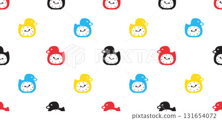 duck seamless pattern alarm clock time swatch toy rubber duck chicken bird vector pet wrapping paper scarf isolated doodle cartoon animal farm tile wallpaper repeat background illustration design 131654072