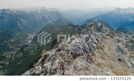 Panorama of Radohima Mountain Massif in Albanian Alps 131654126