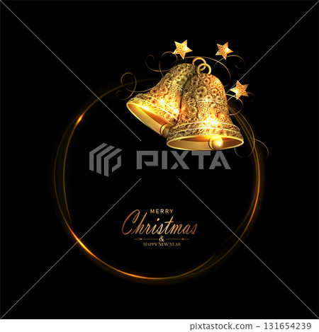 Merry Christmas. Isolated purple background of tinsel and stars 131654239
