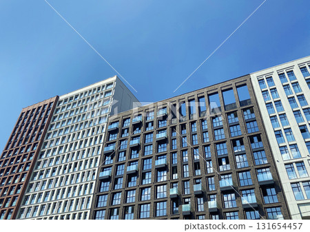 Architecture and real estate, modern residential apartment building with large panoramic windows 131654457