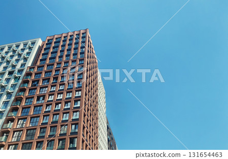 Architecture and real estate, modern residential apartment building with large panoramic windows 131654463